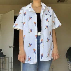 Mens Button Up Peacock Tshirt